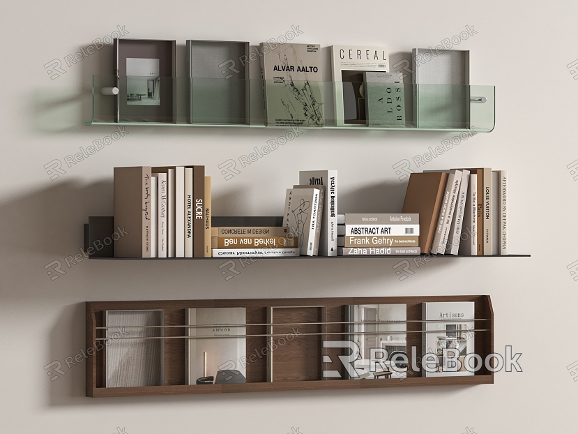 Bookshelf wall-mounted books model