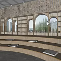 Modern Book Bar Cultural Space Reading Area 3d model