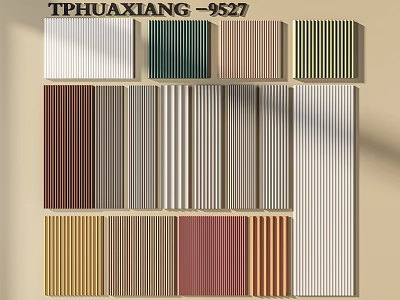 Multiple Colors Vertical Striped Wall Paneling For Interior Decoration And Design 3d model