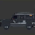 Futuristic Armored Vehicle with Roof Antenna LED Lights and Tactical Design