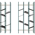 Modern Glass Shelving Unit With Metal Frame And Layered Design For Home Decor