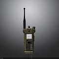 Tan Handheld Walkie Talkie With Antenna Display Screen And Keypad For Outdoor Communication