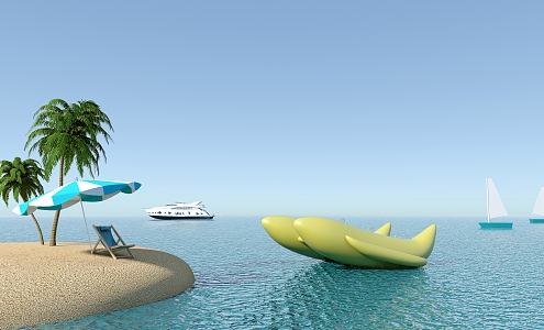 Modern Seaside Vacation 3d model