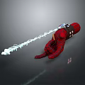 Spider Man 3D Render In Red Costume With Web Shooting Action 3d model