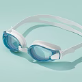 Modern Swimming Goggles With Blue Lenses White Frame And Comfortable Lightweight Design