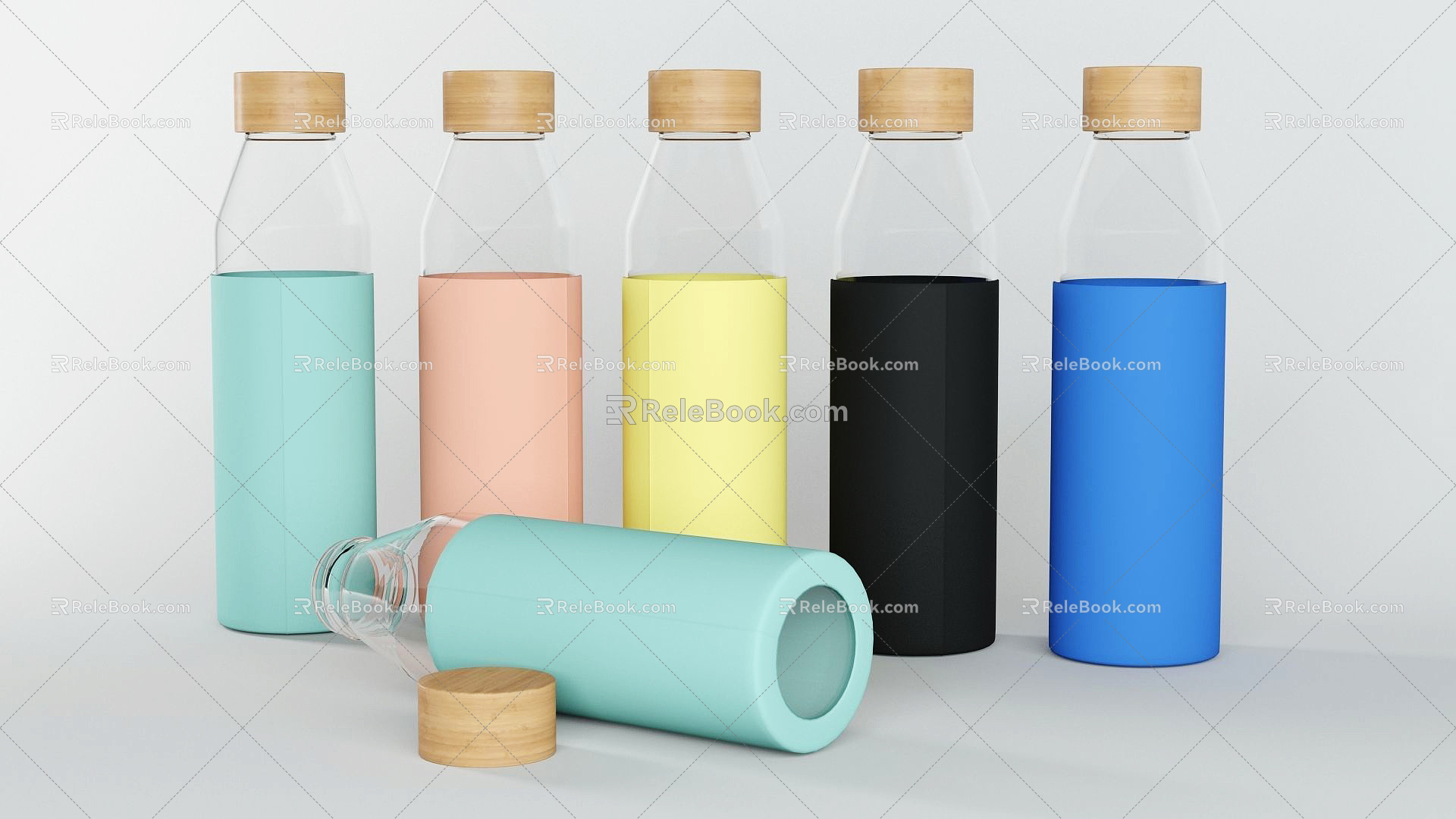 Modern Cup Water Bottle Thermos Water Bottle Glass 3d model