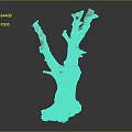 Natural Wood And Stone Decorative Sculpture With Twisted Roots And Rough Texture
