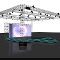 Amusement Equipment Stage With Purple Blue Lights LED Screen And Steps Structure