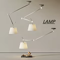 Modern Pendant Lamps With Adjustable Metal Arms And White Shades For Interior Decor