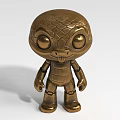 Cartoon Style Bronze Landscape Sculpture With Snake Shape Large Eyes And Robot Limbs