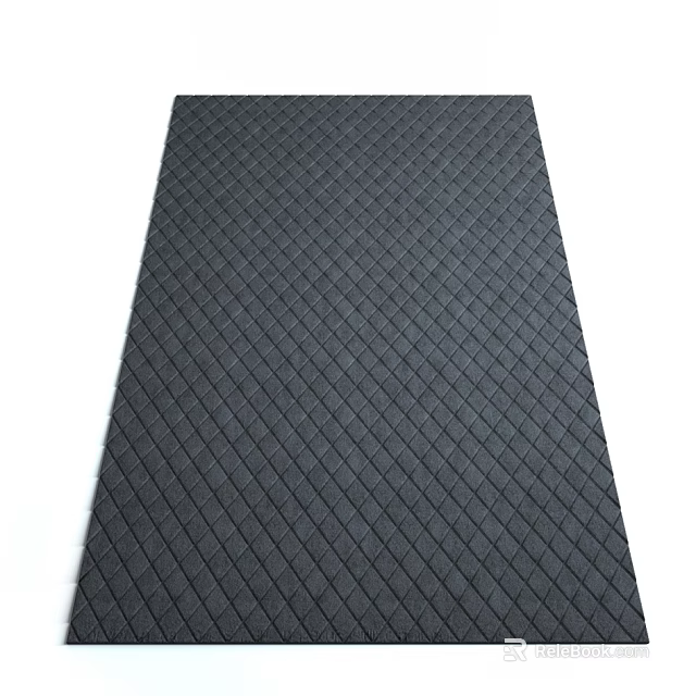 Black Square Carpet With Diamond Pattern For Indoor Home Decor Use 3d model