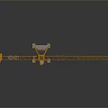 Yellow Tower Crane Construction Machinery With Tall Metal Frame And Lifting Hook