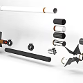 Modern Weapon Parts Featuring Assorted Barrels Metal Components And Tactical Accessories