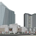 Modern Commercial Street With High Rise Buildings Retail Stores And Contemporary Facade Design