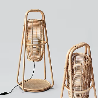 Southeast Asia Table Lamp Rattan Table Lamp 3d model