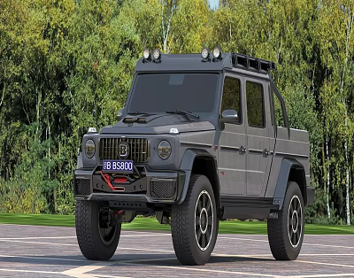 Gray Off Road Pickup Truck In Outdoor Scene 3d model Gray Off Road Pickup Truck In Outdoor Scene 3d model