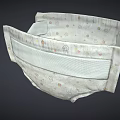 Soft Baby Diaper With Cute Floral Patterns And Elastic Waistband Design 3d model