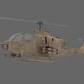Military Attack Helicopter With Camouflage Paint Rotor Blades And Weapon Systems