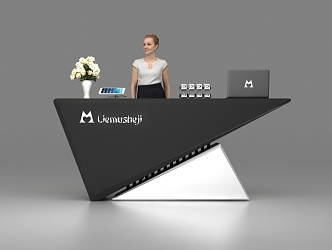 Modern reception desk 3d model