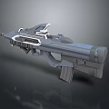 Futuristic Sci Fi Weapon With Advanced Metallic Design Integrated Scope And Ergonomic Grip 3d model