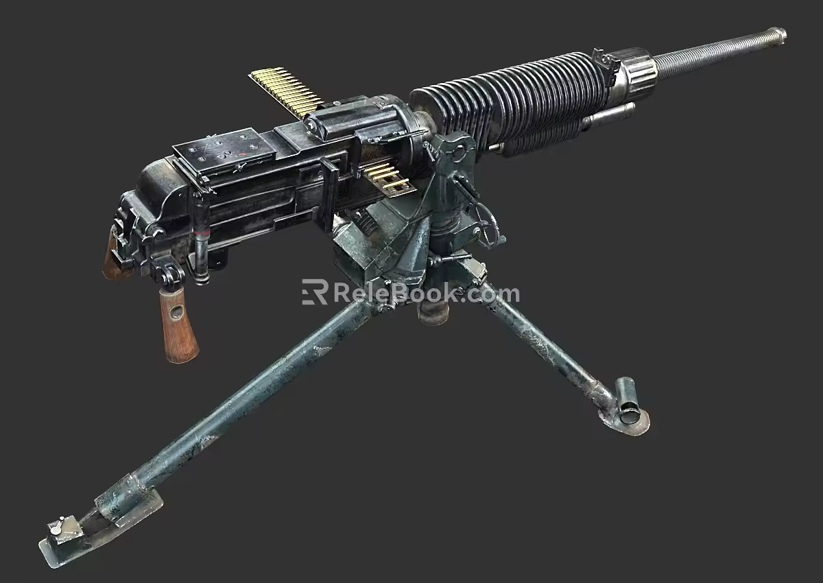 Type 92 Heavy Machine Gun Next Generation PBR Material Japanese Army Machine Gun Military Weapons Film and Television Props World War II Material CS CF Realistic Heavy Weapons 3d model