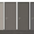 Modern Interior Hinged Doors With Wood Grain Texture And Different Colors 3d model