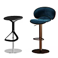 Contemporary Bar Stools Featuring Diverse Designs Colors And Upholstered Seats 3d model