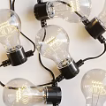 Decorative Lights With Vintage Edison Bulbs And Black Wires For Home Decoration