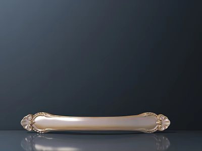 Golden Ornate Cabinet Handle With Decorative Patterns For Furniture And Drawers 3d model