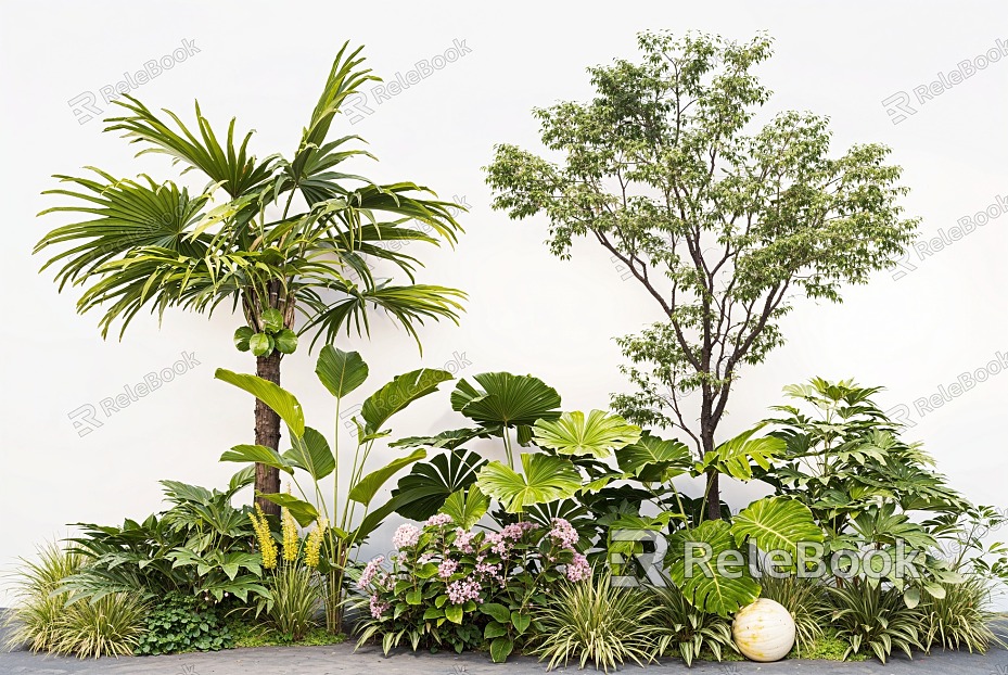 Modern Landscape Plants Landscaping Flowers and Plants Combination Plant Group model