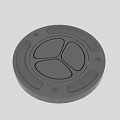 Round Gray Switch Panel Featuring Three Button Design And Grooved Edge Matte Finish