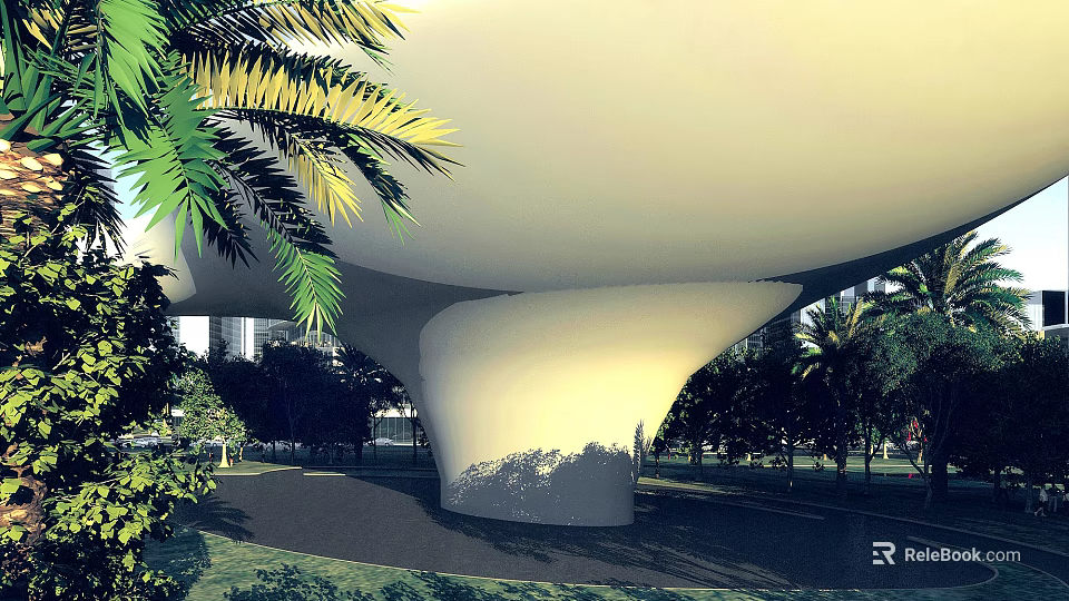 Modern Outdoor Side Hinged Door Design With Glass Panels And Greenery Surroundings 3d model 