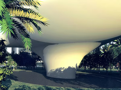 Modern Outdoor Side Hinged Door Design With Glass Panels And Greenery Surroundings 3d model