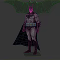 Detailed Batman Statue With Full Costume Cape Utility Belt And Logo Background