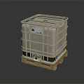 Industrial Plastic IBC Container With Metal Cage Wooden Pallet And Blue Top Cap