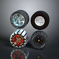 Various Car Tires With Different Alloy Rims And Tread Patterns 3d model