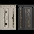 Light And Dark Decorative Doors With Intricate Lines And Classic Patterns Design 3d model