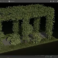 Plant Combination Archway Structure With Vines Shrubs And Lush Green Grass