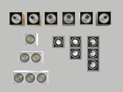 Modern Downlights And Spotlights With Black White Frames Various Designs Multiple Combinations 3d model