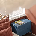Orange Walls Bedroom Interior Design With Gold Headboard Cloud Chandelier Blue Nightstand And Brown Bedding