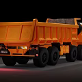 Orange DAF Dump Truck With Multiple Wheels And Large Dump Bed Utility Vehicle 3d model