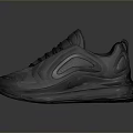 Black Sports Shoes With Modern Streamlined Design And Cushioned Sole For Comfortable Everyday Wear