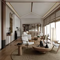 Modern Elegant Living Room Interior With White Sofa Round Coffee Table And Wooden Elements