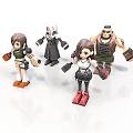 Colorful Cartoon Character Figurines With Detailed Outfits And Action Poses