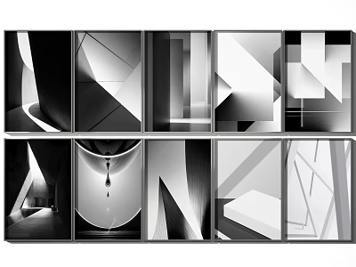 Modern Architectural Painting Hanging Paintings 3d model Modern Architectural Painting Hanging Paintings 3d model