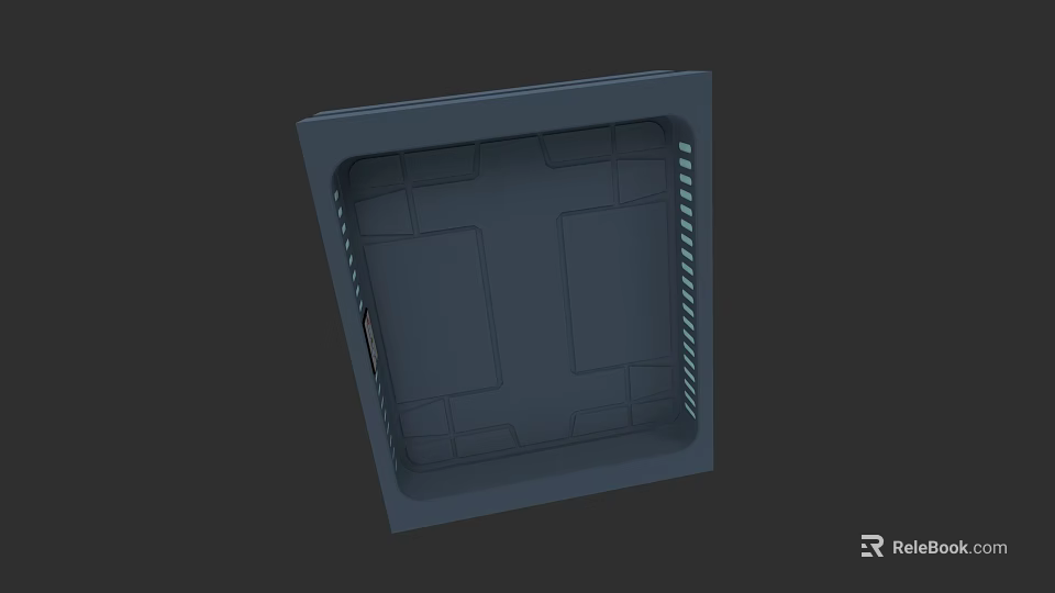 Gray Square Device With Internal Structure And Edge Vents Design 3d model 