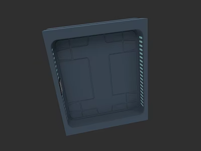 Gray Square Device With Internal Structure And Edge Vents Design 3d model