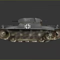 Two Gray Military Tanks With Cross Insignia And Metal Tracks On Dark Background