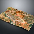 Colorful 3D Topographic Map Showing Mountain Ranges And Terrain Relief