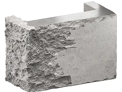 Modern Reception Desk Design With Concrete Rough Texture And Smooth Surface 3d model